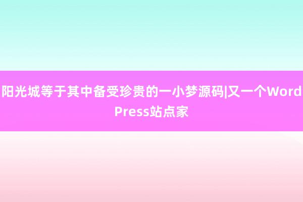 阳光城等于其中备受珍贵的一小梦源码|又一个WordPress站点家