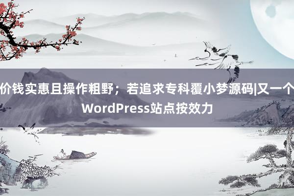 价钱实惠且操作粗野;若追求专科覆小梦源码|又一个WordPress站点按效力